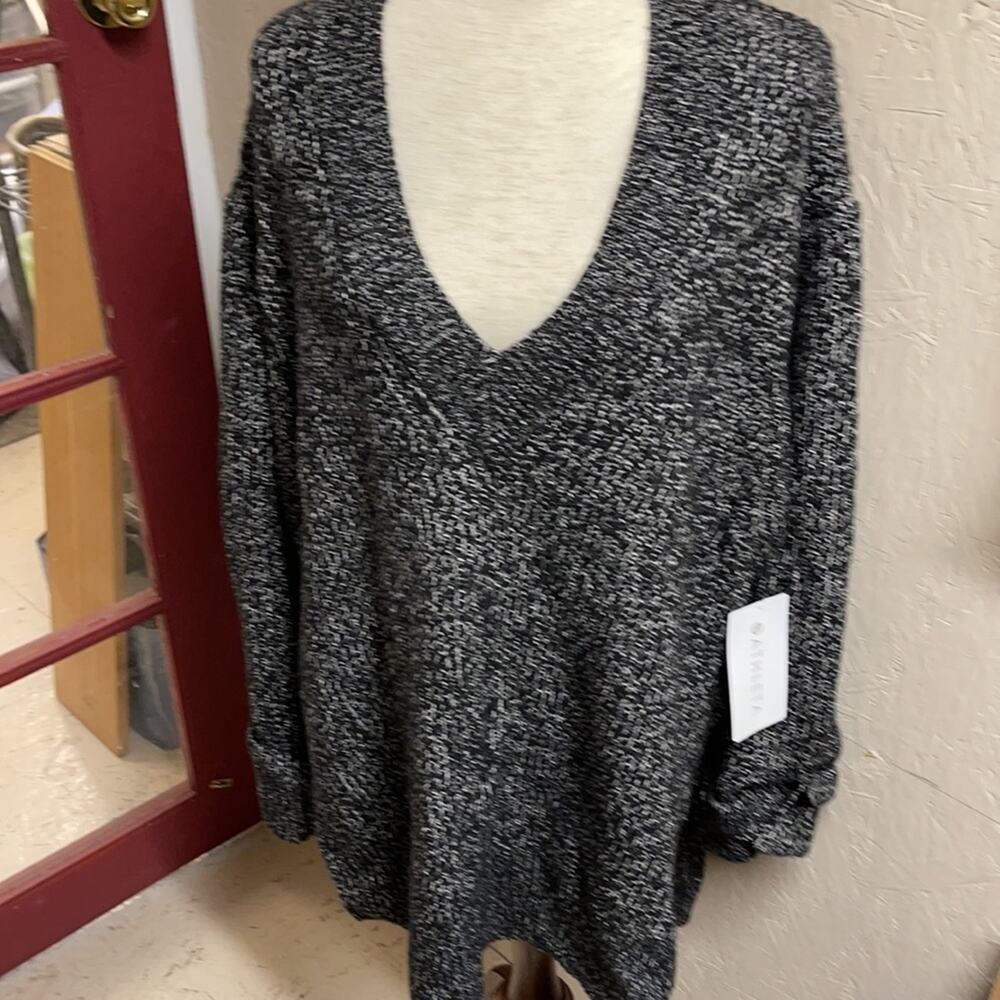 Athleta Chunky Sweater Vneck Knit Oversized Cozy Warm XL